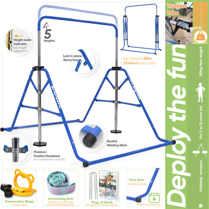 Steel Gymnastics bar (Blue)