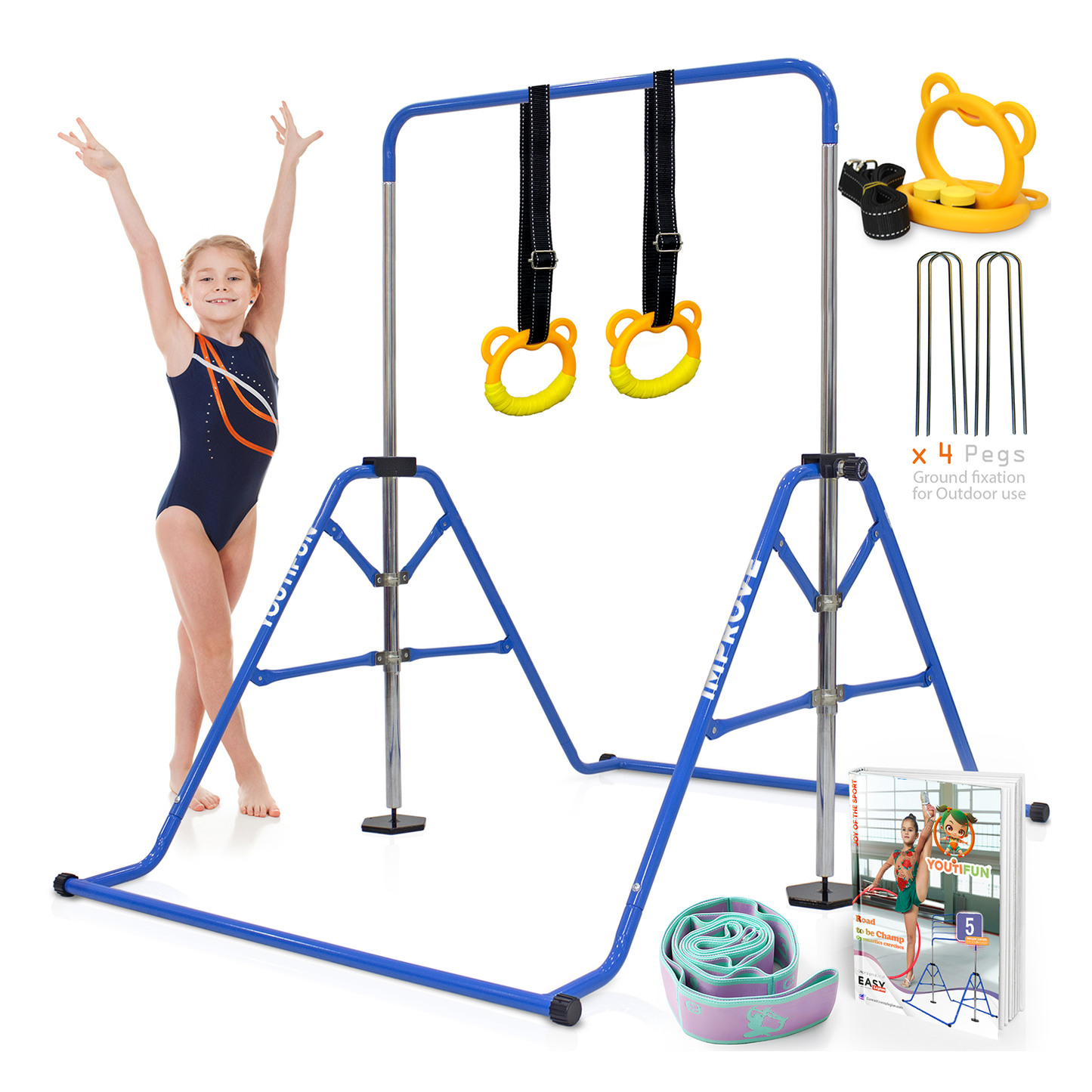 Steel Gymnastics bar (Blue)