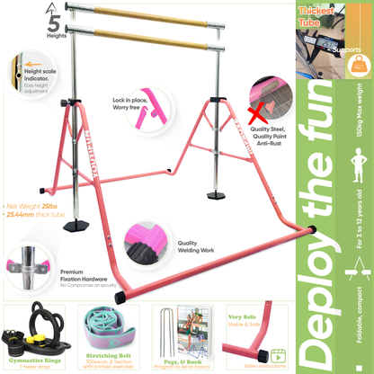 Fiberglass Gymnastics bar (Pink)