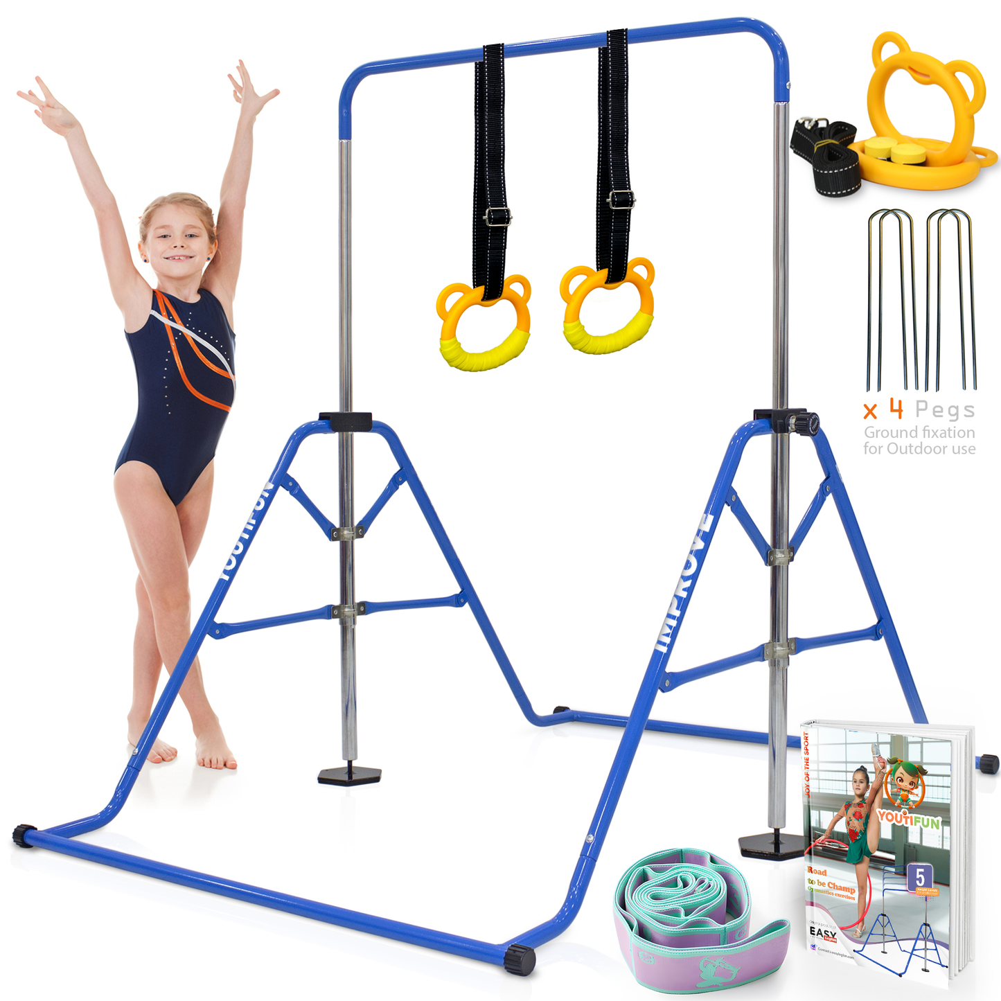 Steel Gymnastics bar (Blue)