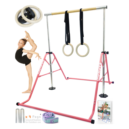 Fiberglass Gymnasticsbar (Pink w/ Pro Rings)