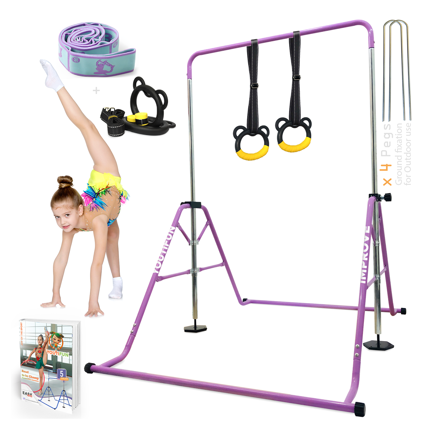 Steel Gymnastics Bar (Purple)