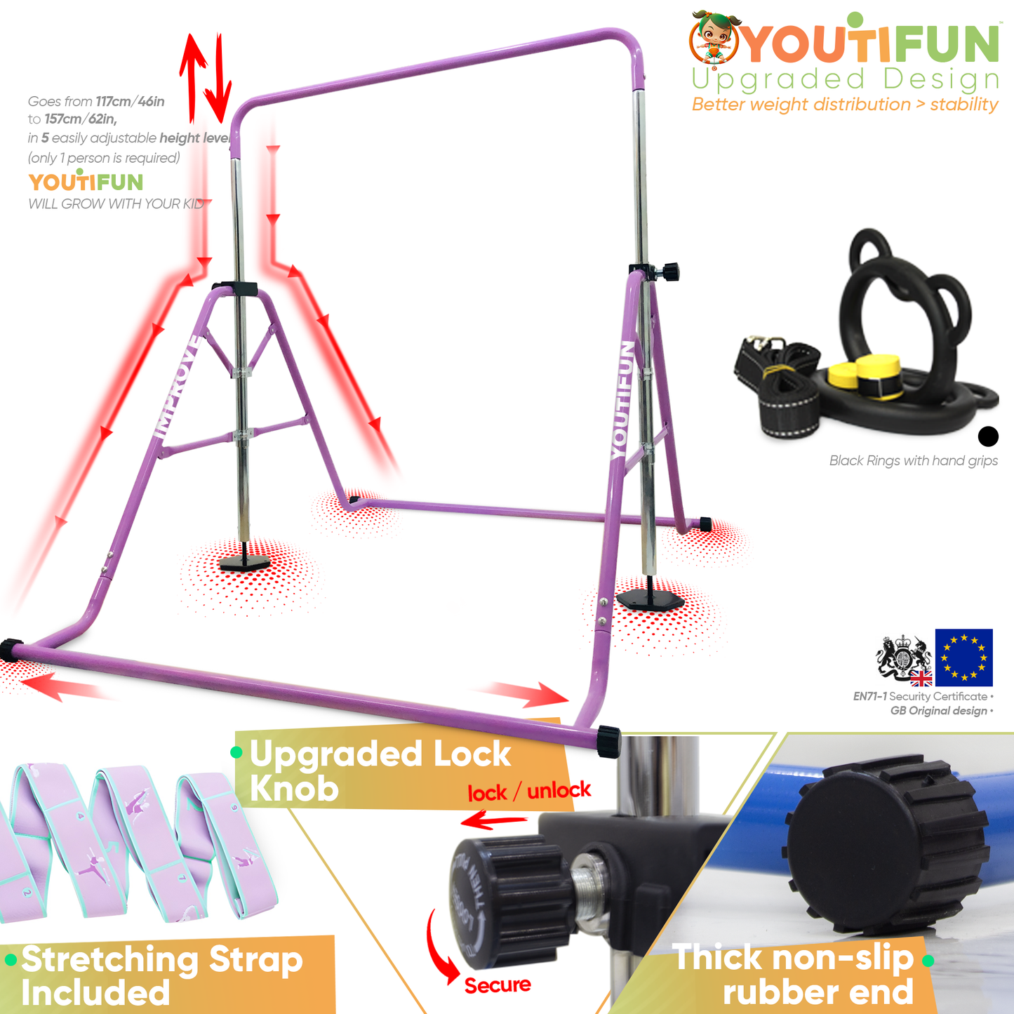 Steel Gymnastics Bar (Purple)