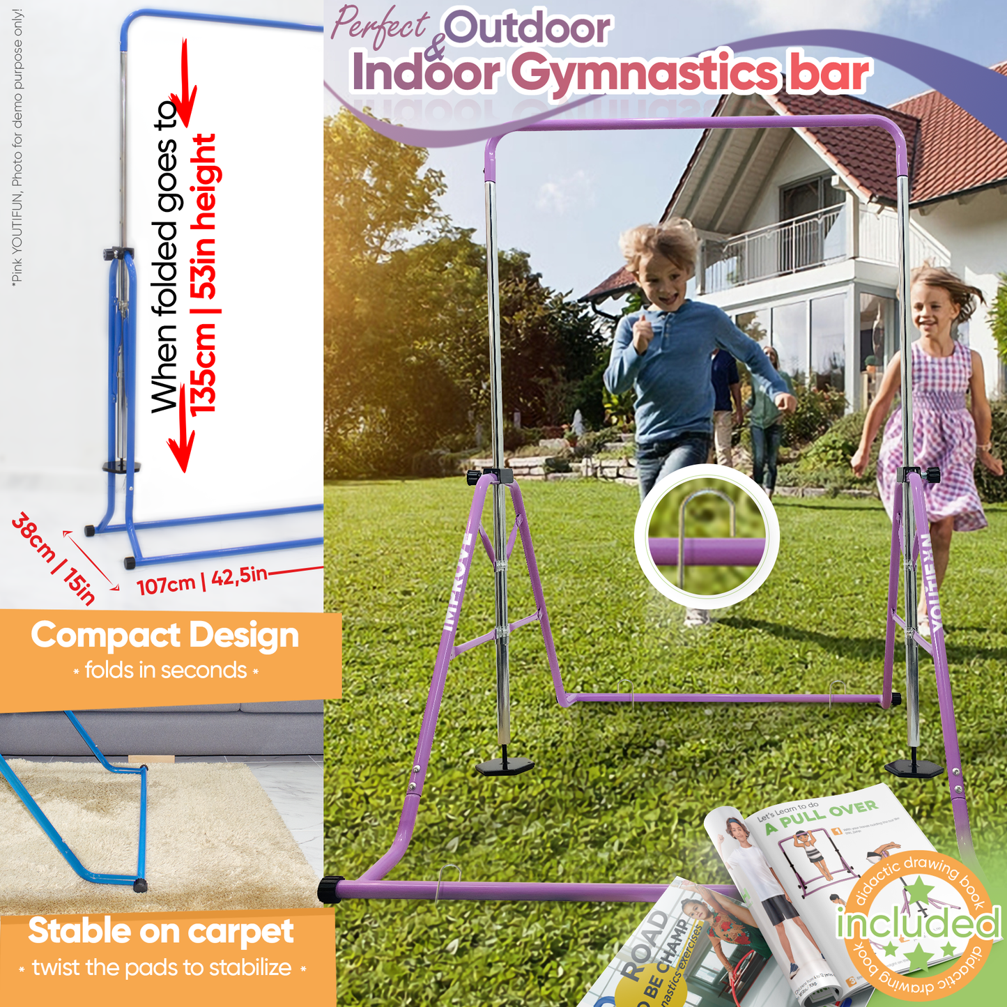 Steel Gymnastics Bar (Purple)